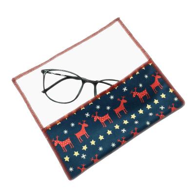 China Bag / Pouch Soft Custom Printing Soft Suede Full Glasses Bag Pouch for sale