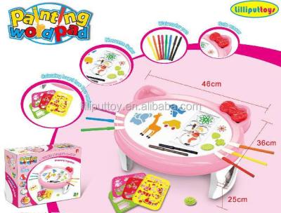 China New Arrival Kids Plastic Toys Learning Partner Drawing Desk Pink Color For Girl for sale