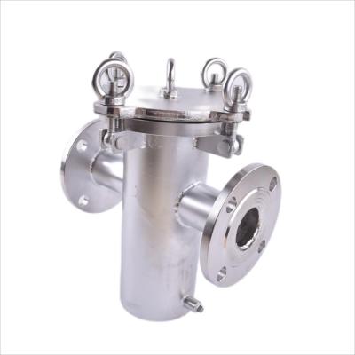 China 60 Micron T Type Stainless Steel Basket Strainer Filter Housing for Liquid Filtration for sale