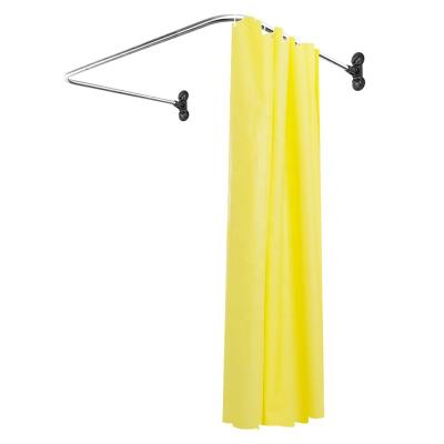 China BAOYOUNI Durable Black Stainless Steel Shower Curtain Rod Shower Rail Corner U-shaped Curved Tub Bar With Suction Cup Mounted for sale