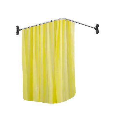 China BAOYOUNI L Shaped Curved Corner Bathtub Viable Tension Rod Suction Cup No Drilling Shower Rod Stainless Steel Shower Curtain for sale