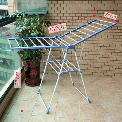 China BAOYOUNI Large Outdoor Mannequin Multifunctional Folding Airer Laundry Stand Foldable Wing Rack Cloth Drying Rack Stand for sale