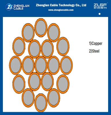 中国 7NO.8 銅塗装鋼導体 CCS導電性が30%または40% IACS 防雷用接地線として 販売のため