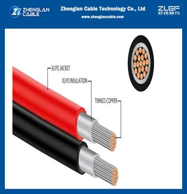 Chine Cable photovoltaïque solaire approuvé par la TUV SAA de 2,5 mm2 4 mm2 6 mm2 10 mm2 résistant aux UV Cable solaire photovoltaïque noir / rouge à vendre