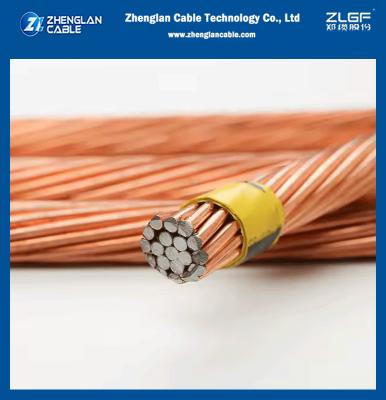 China High Purity Bare Copper-clad Steel  30% IACS, 40% IACS Copper Weld ASTM Standard single wire, 3, 7, and 19 cable strands for sale