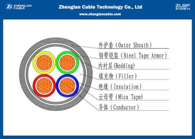 中国 低電圧4の中心の屋外の装甲電気ケーブルSWA装甲ケーブル 販売のため