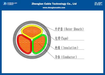 中国 0.6/1KV承認されるポリ塩化ビニールによって絶縁されるケーブルの/3Cores CU/ALの送電線IEC 60502-1 （Unarmoured） （AL/CU/PVC/XLPE/NYY/N2XY）） 販売のため