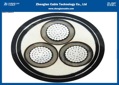 China Underground Armoured Power Cable , AL/XLPE/PVC/STA/PVC 12/20kV 3 Core Aluminum Cable MV Power Cable for sale