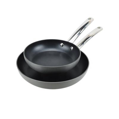 China Hard Anodized Stainless Steel Durable Durable Coating Frying Pan Scratch Resistant Hard Anodized Handle for sale