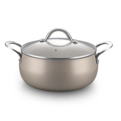 China Aluminum pot viable special cookware ceramic coated shape cauldron ceramic cookware kitchenware casserole dishes for sale