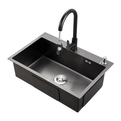 China Without Faucet Above Counter Single Bowl Kitchen Wholesale stainless steel Handmade sink for sale