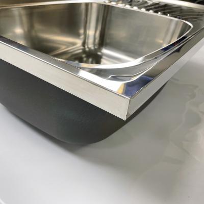 China Wholesale Without Square Kitchen Faucet Double Bowl Welded Stainless Steel Pull Downs Long Sale Style Surface for sale