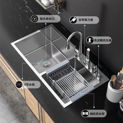 China Without Faucet Wholesale Handmade 201/304 Stainless Steel Kitchen Sink for sale