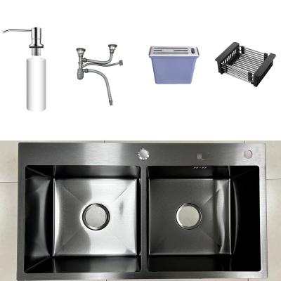 China Without Faucet Wholesale Handmade 201/304 Stainless Steel Kitchen Sink for sale