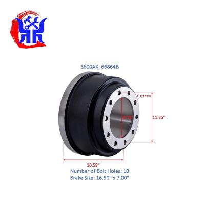 China Truck Brake System 3600A Truck Brake Drums Rear Used For Heavy Trucks for sale