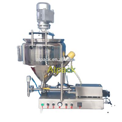 China GARMENT Atpack honey peanut butter jar semi-automatic heating and mixing filling machine for sale