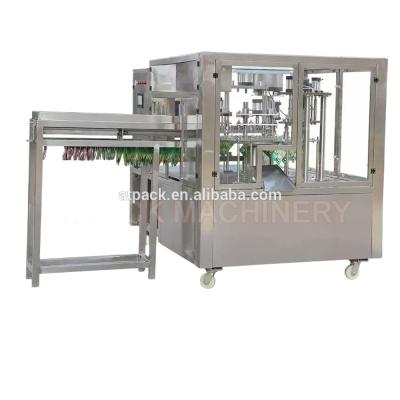 China CLOTHING filling and capping machines for pouches and side gusset bags with pre-welded spout pouch for sale