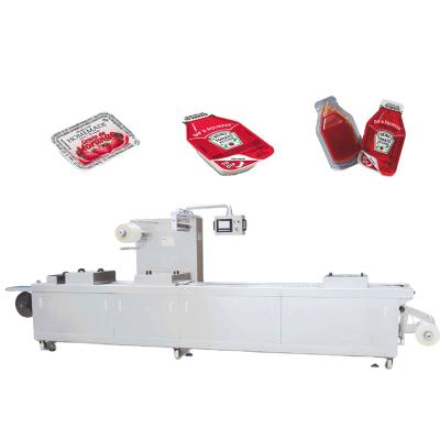 China CLOTHING High Capacity Automatic Tomato Sauce Ketchup Blister Forming Filling Packing Machine for sale