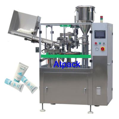 China CLOTHING Atpack High Accuracy Cosmetic Packaging Oval Plastic Tube Filling And Sealing Machine With CE GMP for sale