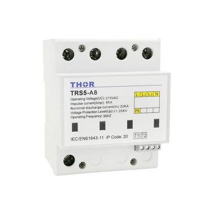 China Surge Protector 60 KA Lightning Surge Arrester T1 Surge Protective Device TRS5-A8 for sale