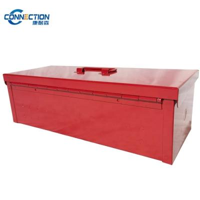 China Portable Red Toolbox Tractortruck Metal Organizer Tool Box Tool Storage Small Bed Storage Case for sale