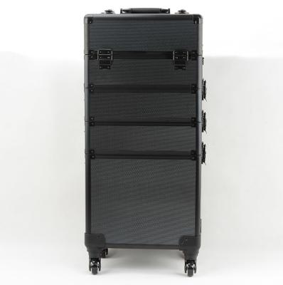 China Aluminium Trolley Makeup Case/Pro Makeup Case mit Schlössern und Trennwänden für sichere und organisierte Lagerung zu verkaufen