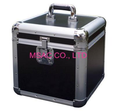 China Custom Black Makeup Vanity Case , Fireproof Metal Makeup Case For Transport for sale