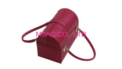 China Durable Red Leather Beauty Case , Leather Makeup Case Easy Cleaning for sale