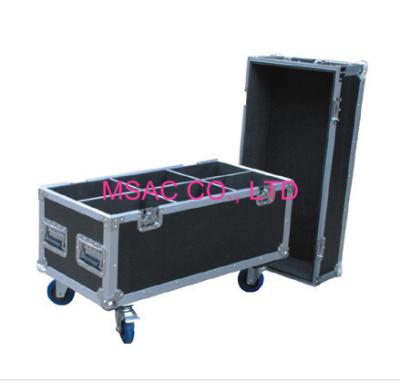 China Caja de aluminio negra fuerte del vuelo con las ruedas MS-F06 Logo Acceptable en venta