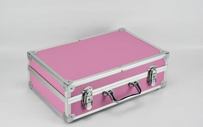 China Custom Pink Aluminum Hard Carrying Case For Electronic Cable Tools Size 360 * 240 * 100mm for sale