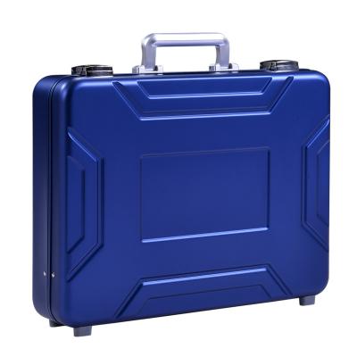 China MS-M-05 anodisierte blauen Aluminiumkoffer-Aktenkoffer für Verkauf vorbildliches Case zu verkaufen