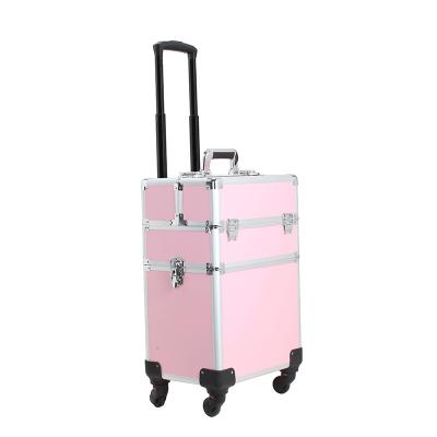 China Rollender Make-upzug-Kasten-Frisurn-Laufkatzen-Stilist-Schönheits-Salon-kosmetischer Gepäck-Reise-Organisator Makeup Case zu verkaufen