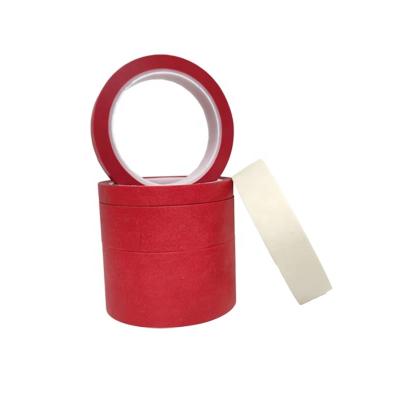 Cina Self Adhesive silicone Crepe Paper High Temperature Red Masking Tape Automotive Vehicle Spray Painting Tape in vendita