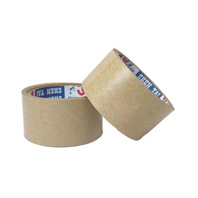 China Strong Adhesive Biodegradable plastic free Custom Brown Gummed Kraft Paper Packing Tape en venta