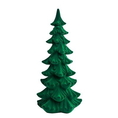 China World Creative Christmas Tree Gifts Resin Flocking Decoration For Home Living Room for sale