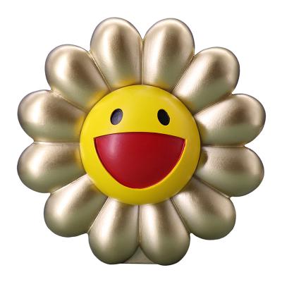 China POP Art Face Sunflowers Cartoon Crafts Resin Vase Decoration Living Room Global Creative Smile Table Top Handsome for sale