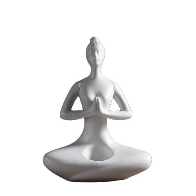 China Central Statistical Institute of Europe Creative Ceramic Yoga Figure Decoration Gift for Yoga Gym for sale