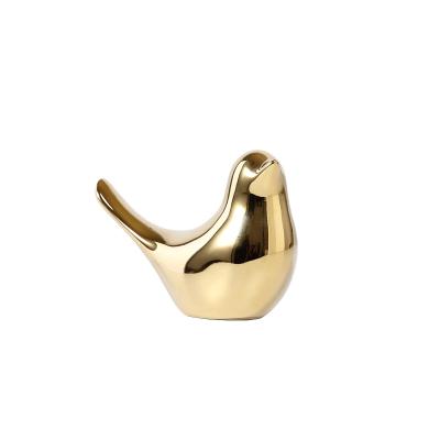 China Nordic Europe Creative Gold Plated Ceramic Bird Modern Home Decoration for sale