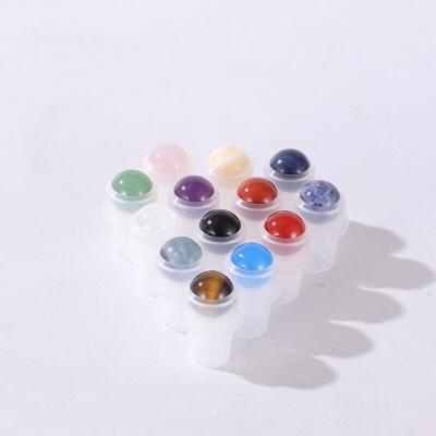 China LOW MOQ 10mm Crystal Colored Natural Gemstone Roll Ball For Roll On Bottles for sale