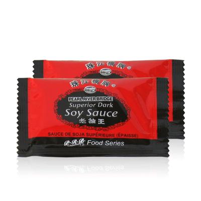 China Pearl River Bridge 8ml Sachets PRB 8ml Wholesale Catering Soy Sauce Superior Dark Soy Sauce for sale