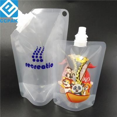 China 200ml Juice/Water/Moisture Proof Beverage Packing Spout Side Pouch Plastic Liquid Doypack Pouch With White Spout for sale