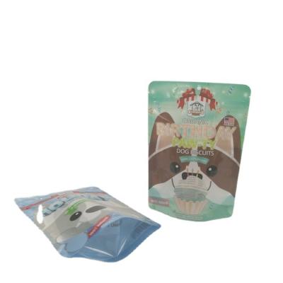 China Customized Moisture Proof Plastic Treat Dog Bags Packets Pouch For Organic Dog Biscuits for sale