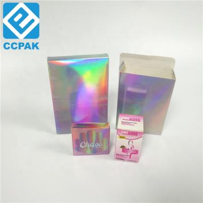 China Luxurious Recycled Materials Jewelry Packaging Hologram Paper Box Cosmetic Facial Mask Box With Holographic Foil LOGO for sale