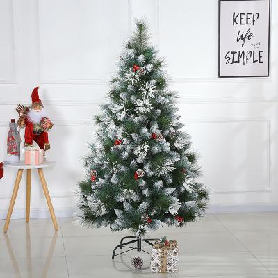 China Family/Outdoor/Indoor/Party/Company Decorate Christmas Tree 180cm Christmas Tree Pine Cone Artificial Snow Covered Metal Stand Assembled Christmas Tree for sale