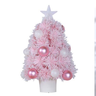 China Christmas Decoration Lights Led Mini Baby Pink Mini Indoor Decoration Sale Fiber Optic Blue Christmas Tree Pre Lit Christmas for sale