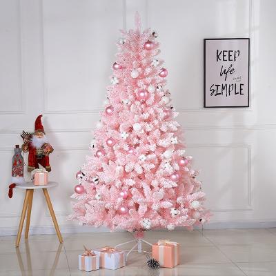 China High Quality Prelighted Christmas Decoration 8ft Pre Lighted Christmas Tree Easy Assemble Assembled Pink Fiber Optic Christmas Tree for sale