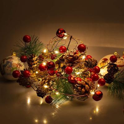 China Prelit Hot Sale Christmas Pine Cone Garland Light White Christmas Light Garland for sale