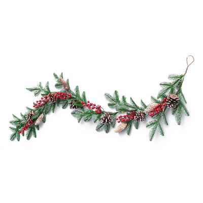 China Christmas interesting home and decoration buy Christmas wholesale PVC material indoor and outdoor Christmas red fruit garland for sale