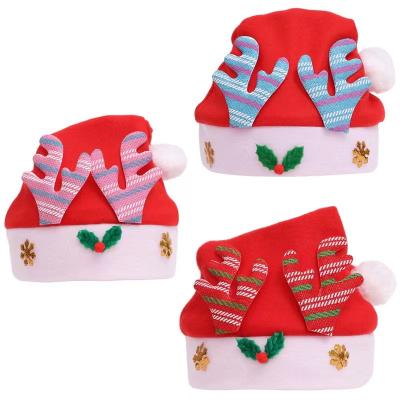 China Decorate Kids Santa Plush Hat With Christmas Led Small Light Christmas Hat for sale