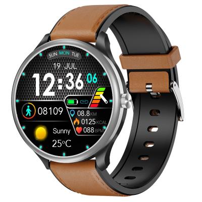 China New Reloj Inteligente Smart Watches BT Call Music Game Sports Fitness Watch Men Leather Strap Touch Screen SMARTOBY 2021 for sale